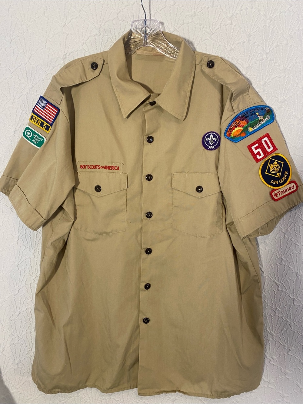 Boy Scouts of America Beige Short-Sleeve Uniform Shirt